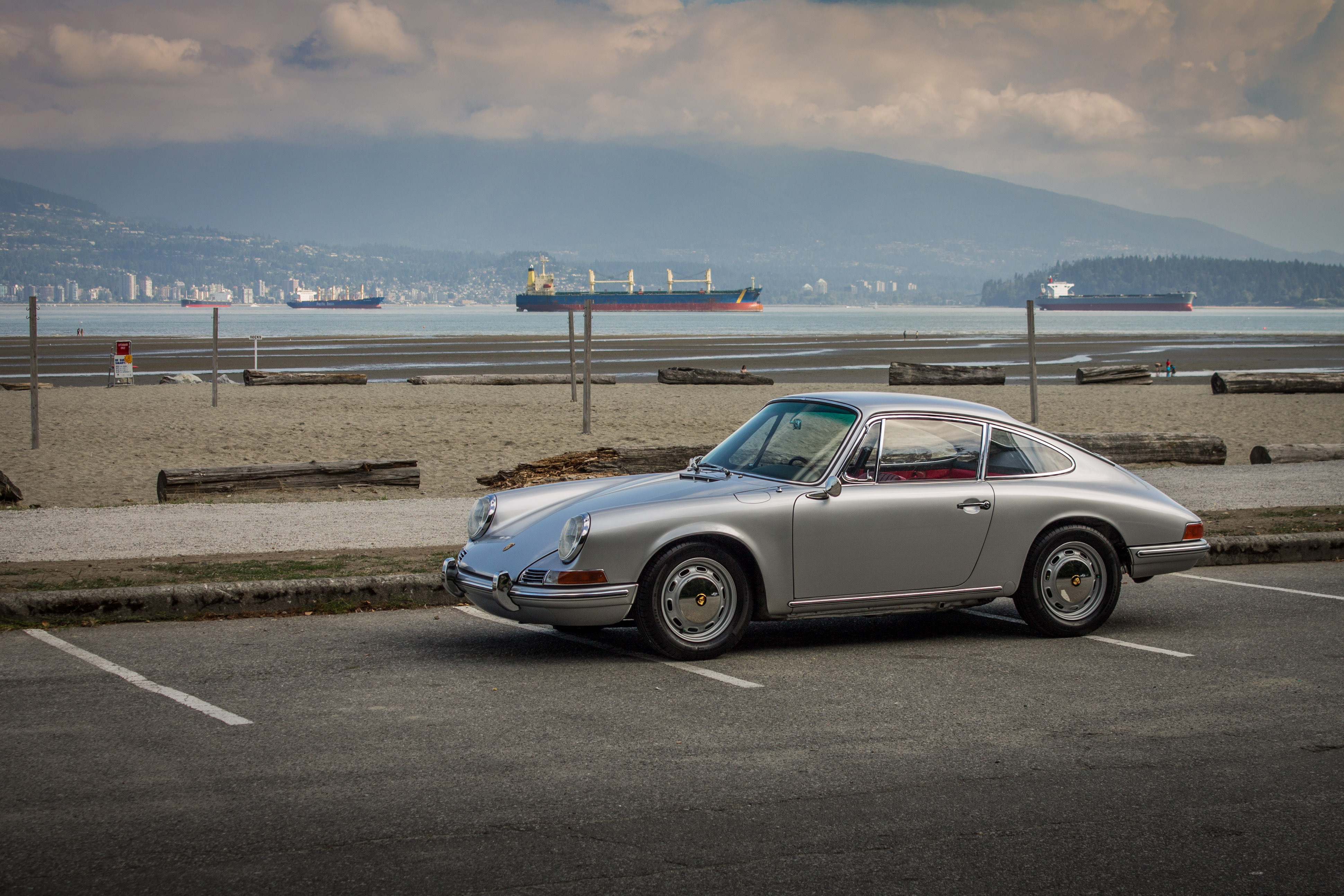ElectroPorsche — 1966 Porsche 912 at English Bay, Vancouver